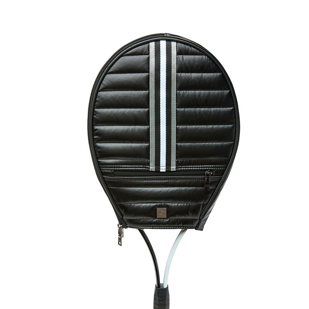 Black patent Love Royln tennis bag by Think Royln with sleek design and multiple compartments for tennis gear.