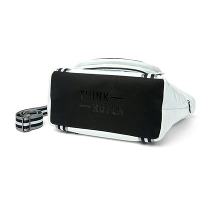 Black patent Love Royln tennis bag by Think Royln with sleek design and spacious interior, perfect for carrying tennis gear.