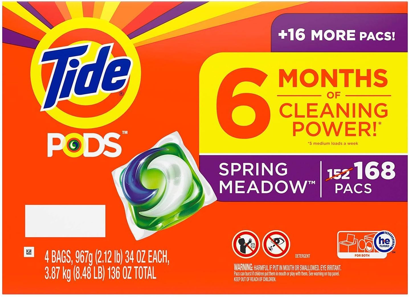 Tide PODS Liquid Laundry Detergent Pacs, Spring Meadow (168 ct.) - BACKUPMYFILESNOW