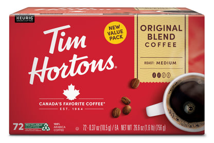 Tim Hortons Dark Roast Keurig coffee pods, 24-count, featuring rich, bold coffee flavor in individual K-Cup pods.