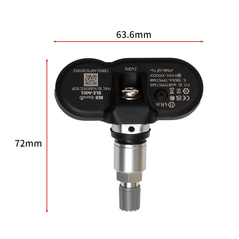 Tesla Model 3/Y/S/X BLE Bluetooth TPMS tire pressure monitoring sensors with four-piece set for accurate tire pressure tracking.