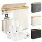 Toilet Paper Storage Basket with Lid Holds 12 Roll Paper Foldable Large Capacity Toilet Paper Holder - BACKUPMYFILESNOW.COM®