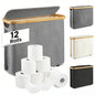 Toilet Paper Storage Basket with Lid Holds 12 Roll Paper Foldable Large Capacity Toilet Paper Holder - BACKUPMYFILESNOW.COM®