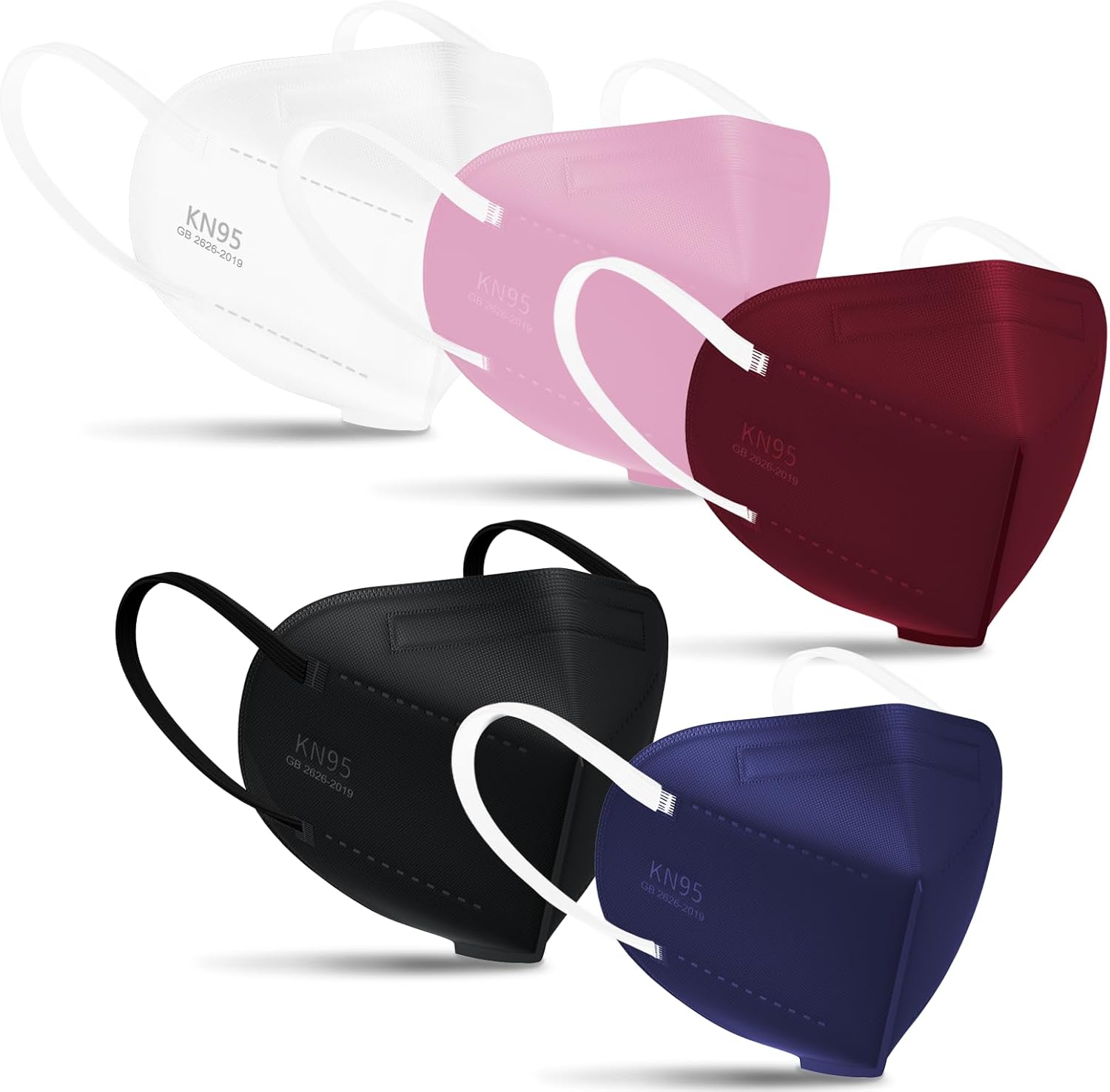 TOPMAX KN95 Face Masks 50 Pack 5 - Ply Breathable Filter Efficiency≥95% Protective Cup Dust Disposable Masks Against PM2.5 Black - BACKUPMYFILESNOW