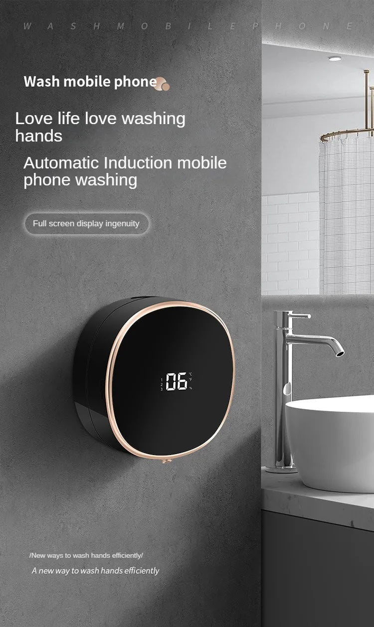 Touchless Automatic Induction Hand Washer Sensor Foam Infrared Sensor Liquid Soap Dispenser With Temperature Digital Display - BACKUPMYFILESNOW