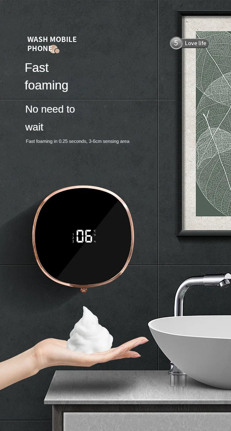 Touchless Automatic Induction Hand Washer Sensor Foam Infrared Sensor Liquid Soap Dispenser With Temperature Digital Display - BACKUPMYFILESNOW