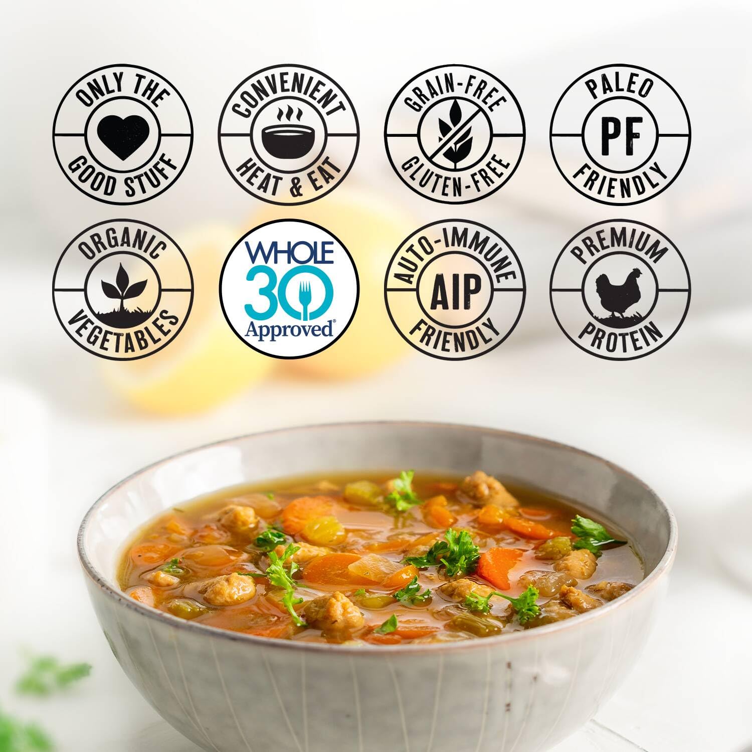 True Primal Roasted Chicken Soup 8 - pack, Ready to eat, Gluten free, Paleo, Pastured chicken, Whole30, AIP, Bone broth - BACKUPMYFILESNOW