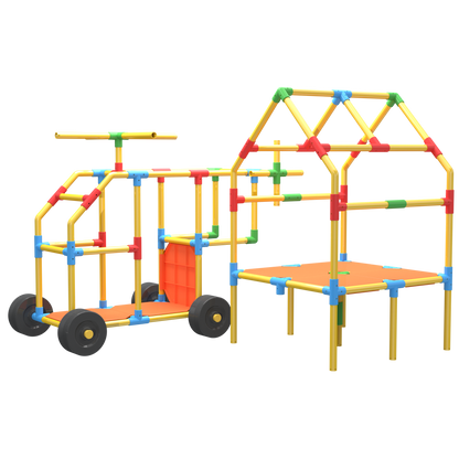 Two TubeLox Deluxe STEM toy sets with colorful tubes and connectors for creative building and STEM learning.