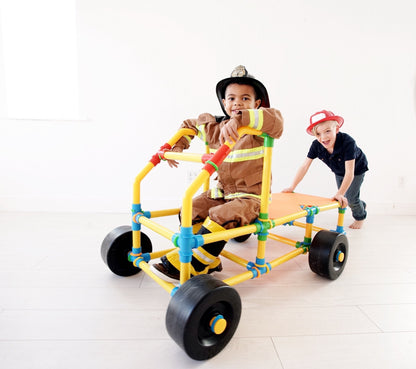 Two TubeLox Deluxe STEM toy sets featuring colorful plastic tubes and connectors for creative building and educational play.