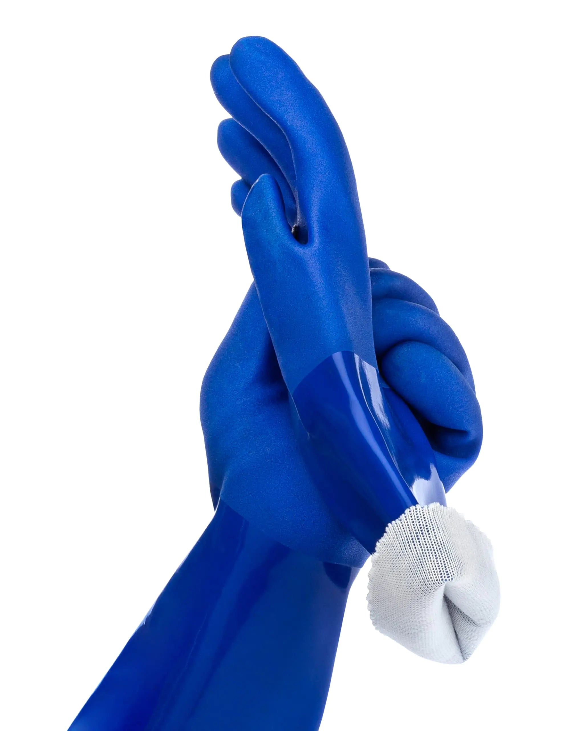 kitchen-star Ultimate Rubber Household PVC Gloves with Comfortable Cotton Lined Anti-Slip surface Kitchen Dishwashing Extra Thickness Kitchen Cleaning Working Painting Pet Care (Small Blue)