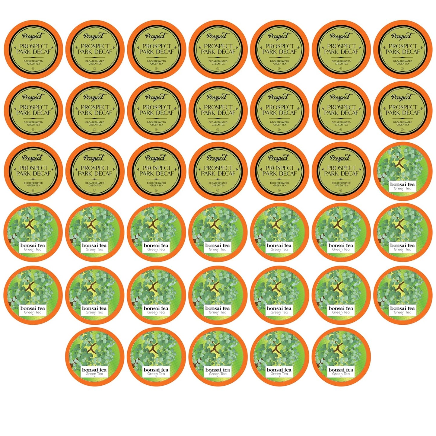 Assorted tea sampler pack for Keurig K-Cup brewers by Two Rivers Coffee, 40 individual tea pods with various flavors.