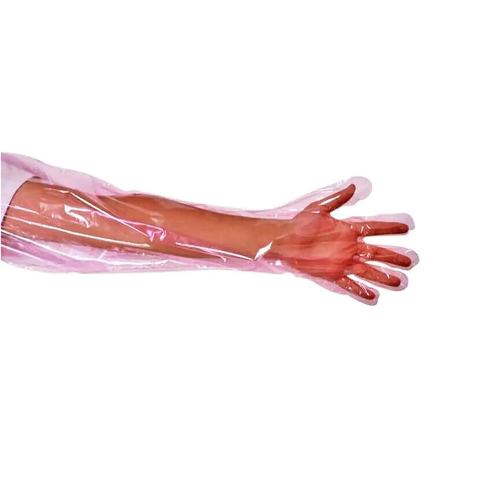 Jcwto 50pcs Disposable Long Plastic Gloves Veterinary Insemination Gloves Full Arm Vet Gloves Field Dressing Gloves.