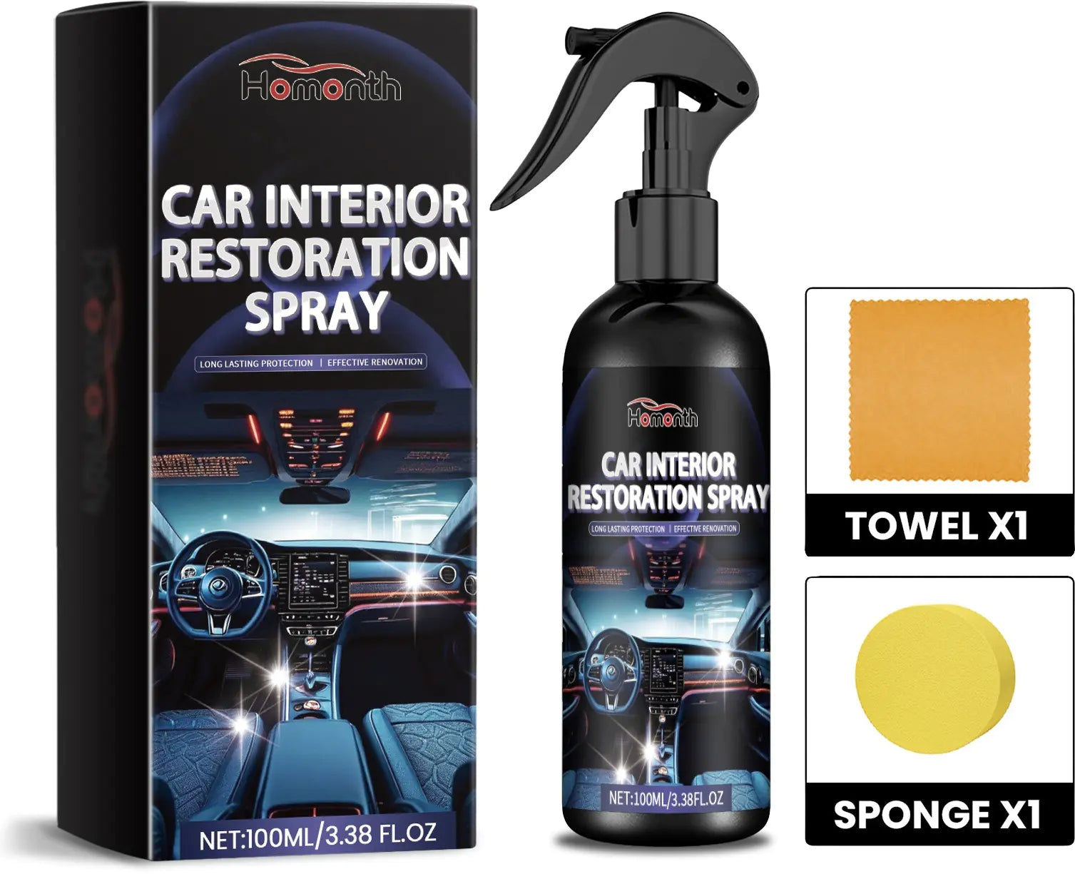 Car Interior Restoration Spray Kit