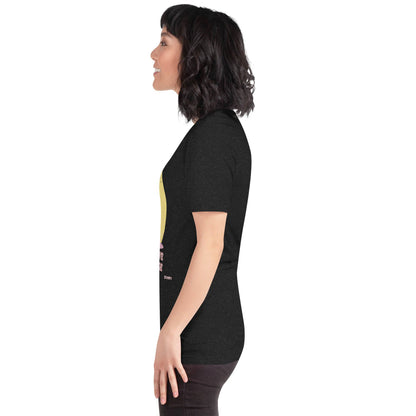 Black Heather unisex T-shirt from Darn Good Yarn with "Yarn is My Love Language" printed on the front.