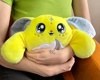 Moon Pals 1.5lb Squish Plush Macaroni toy with soft, squeezable fabric in a playful pasta shape.