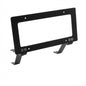 U.S. standard front license plate frame for Tesla Model 3 and Model Y, black metal with mounting holes.