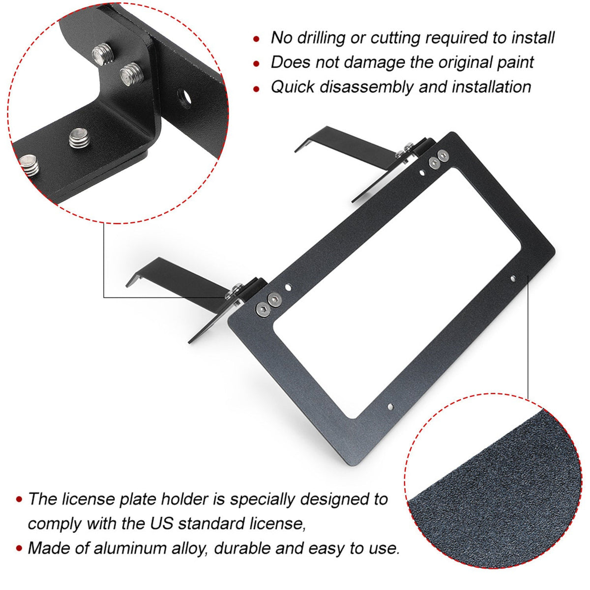 U.S. standard front license plate frame for Tesla Model 3 and Model Y, black metal design with Tesery branding.