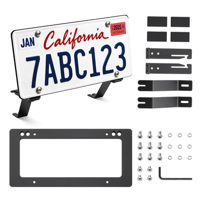 U.S. standard front license plate frame for Tesla Model 3 and Model Y, black metal with Tesla branding