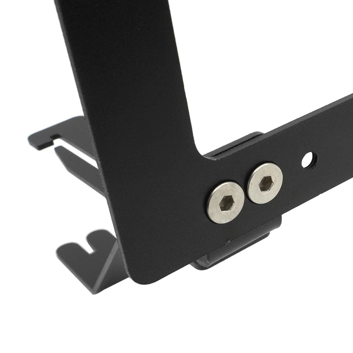 U.S. standard front license plate frame for Tesla Model 3 and Model Y, black metal with mounting holes, Tesery brand.