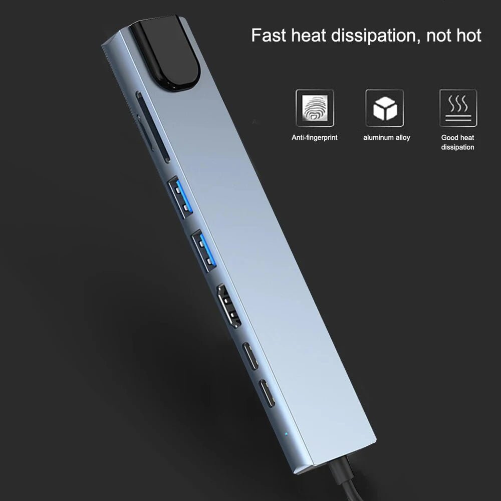 USB 3.0 Type C HUB USB C Docking Station to HDMI 4K 30HZ Type C to RJ45 100Mbps Ethernet Adapter VGA Extender Headphone PD 100W - BACKUPMYFILESNOW