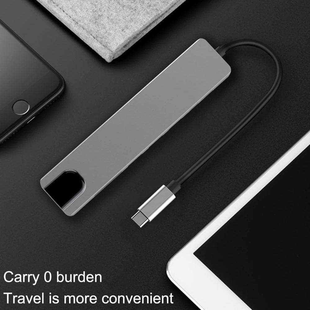 USB 3.0 Type C HUB USB C Docking Station to HDMI 4K 30HZ Type C to RJ45 100Mbps Ethernet Adapter VGA Extender Headphone PD 100W - BACKUPMYFILESNOW