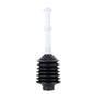 Black and white Bellows Accordion Toilet Plunger by Utility-Sink.com with flexible, accordion-style rubber bellows for effective clog removal.