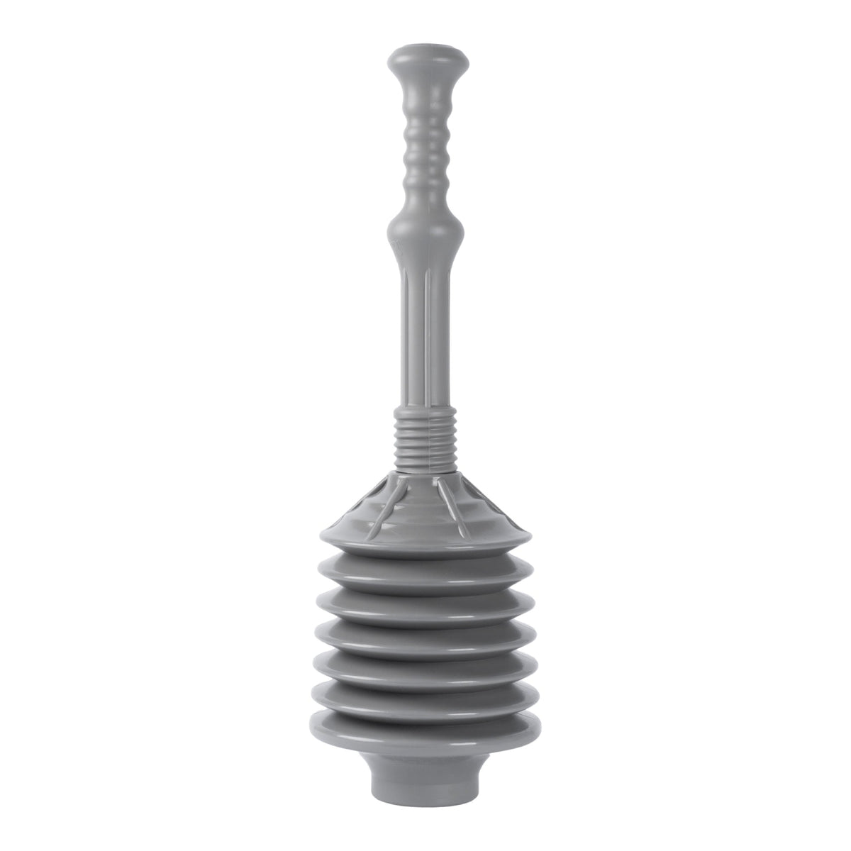 Grey Bellows Accordion Toilet Plunger from Utility-Sink.com with flexible, durable design for effective clog removal.