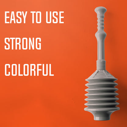 Grey Bellows Accordion Toilet Plunger from Utility-Sink.com with a flexible, accordion-style design for effective clog removal.