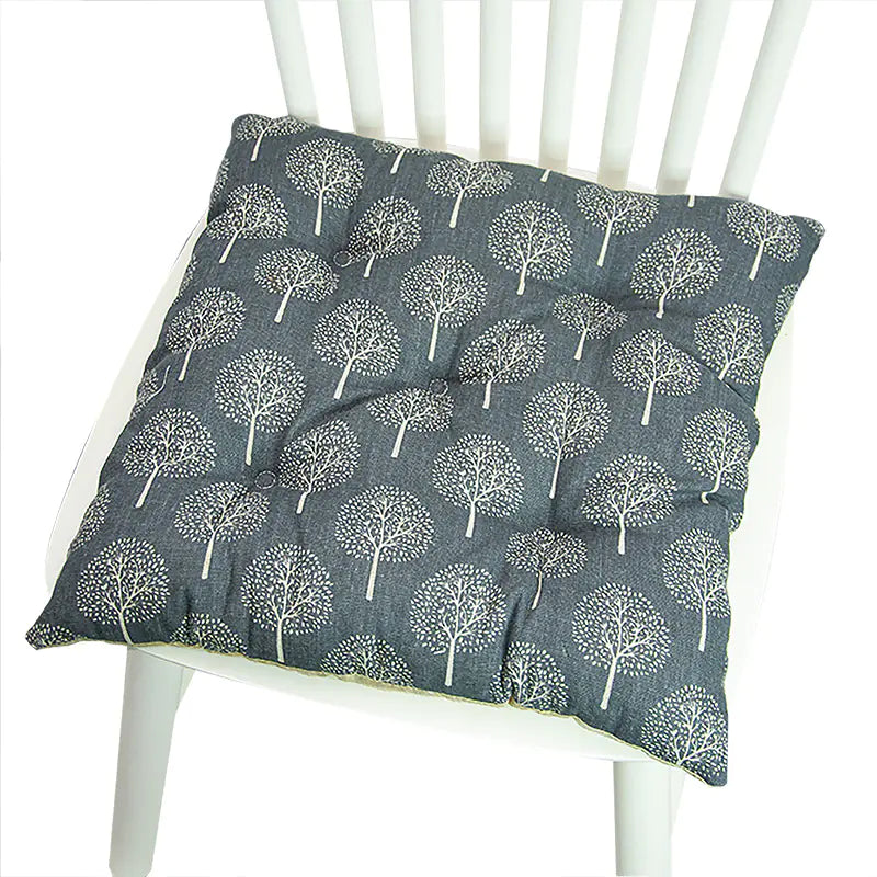 Round Chair Cushion for Bay Window - Printed Polyester Linen