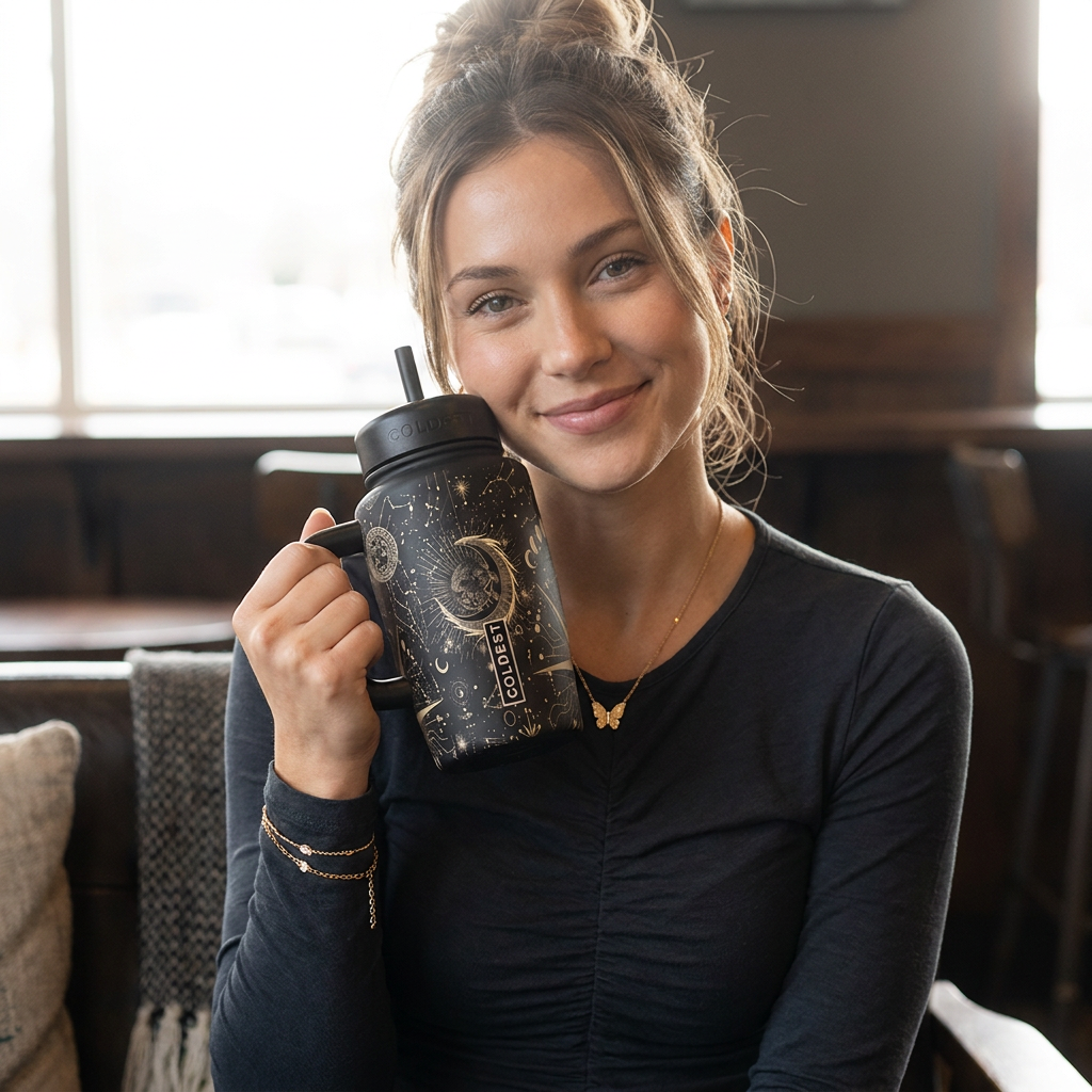 Coldest Limitless Ultra V8 15oz stainless steel tumbler with a sleek design and spill-resistant lid.