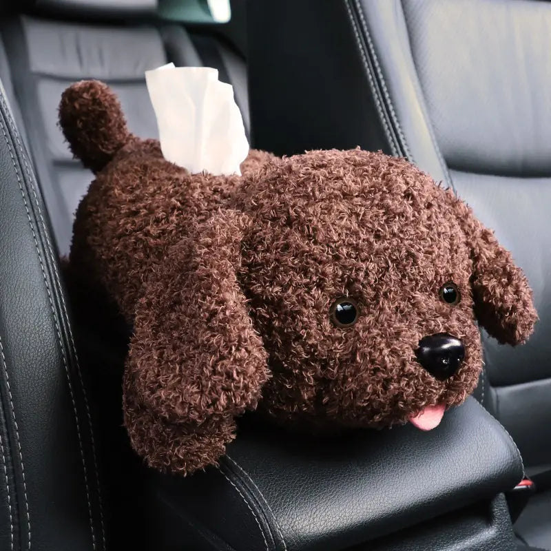 Cute Plush Car Armrest Tissue Box Holder
