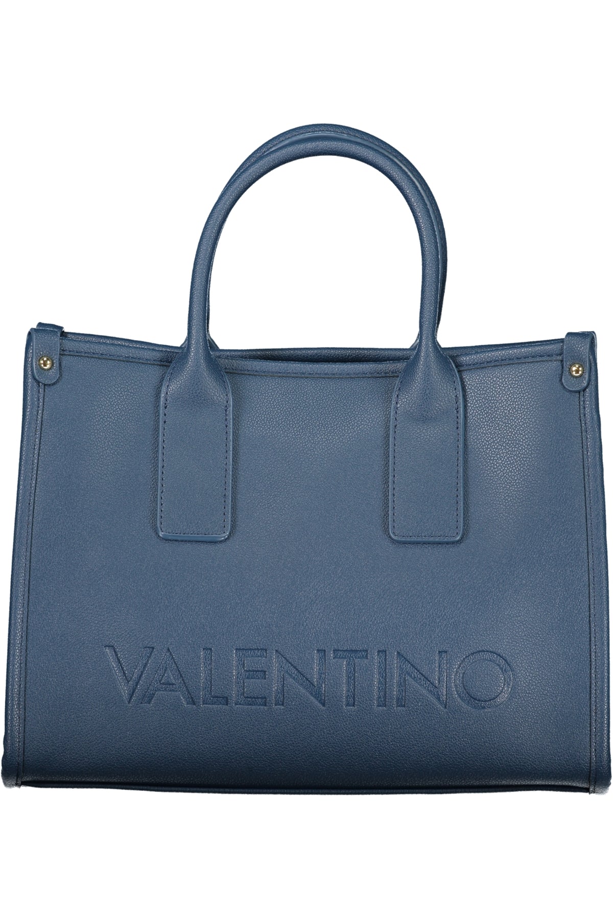 Valentino women's blue leather Borse bag with sleek design and gold-tone accents, stylishly displayed against a neutral background.