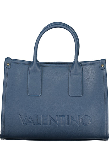 Valentino women's blue leather Borse bag with sleek design and gold-tone accents, stylishly displayed against a neutral background.