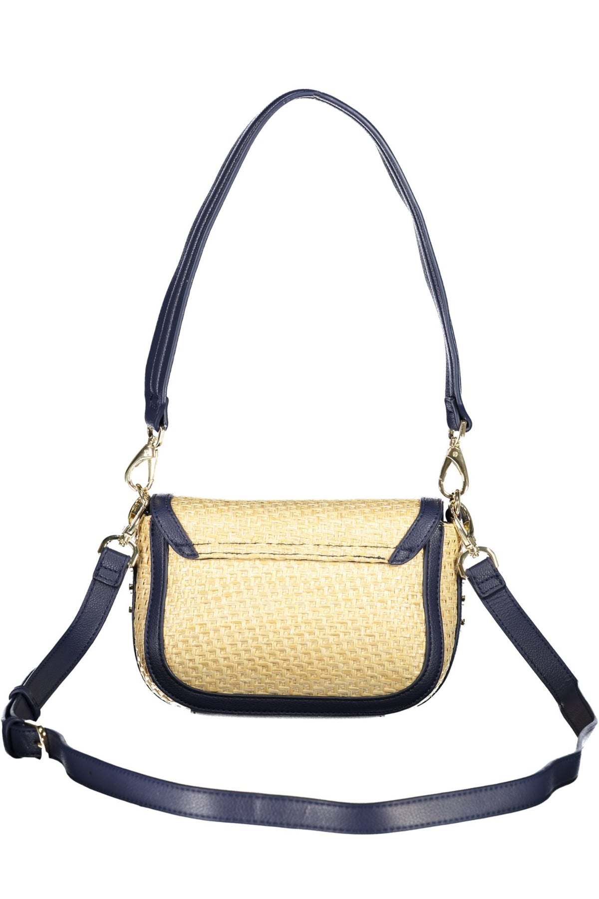 Valentino women's blue Borse bag featuring a sleek leather design with gold-tone hardware and a structured silhouette.
