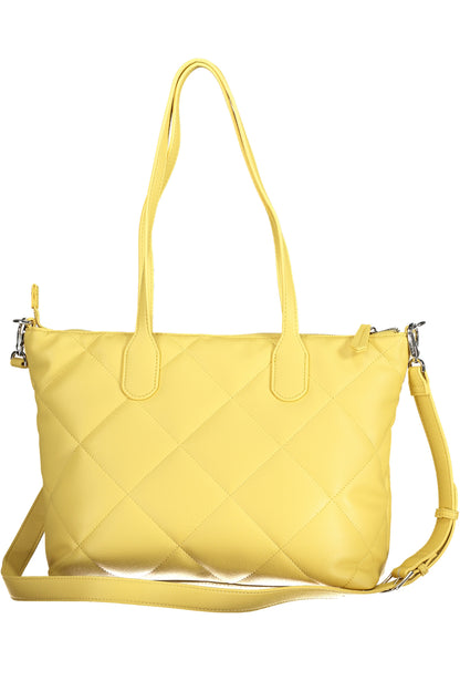 Yellow Valentino women's Borse bag with sleek design and gold accents, showing the stylish interior and elegant exterior.