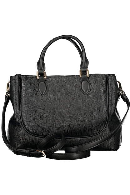 Black Valentino women's Borse bag with sleek design and gold-tone hardware, shown from a front angle.