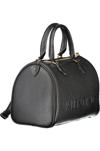 Black Valentino women's bag with sleek leather design and elegant detailing, shown from a three-quarter angle.