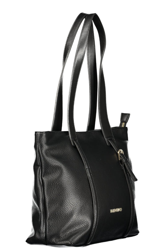 Black Valentino women's Borse bag with sleek design and gold-tone hardware, featuring a structured silhouette and top handle.