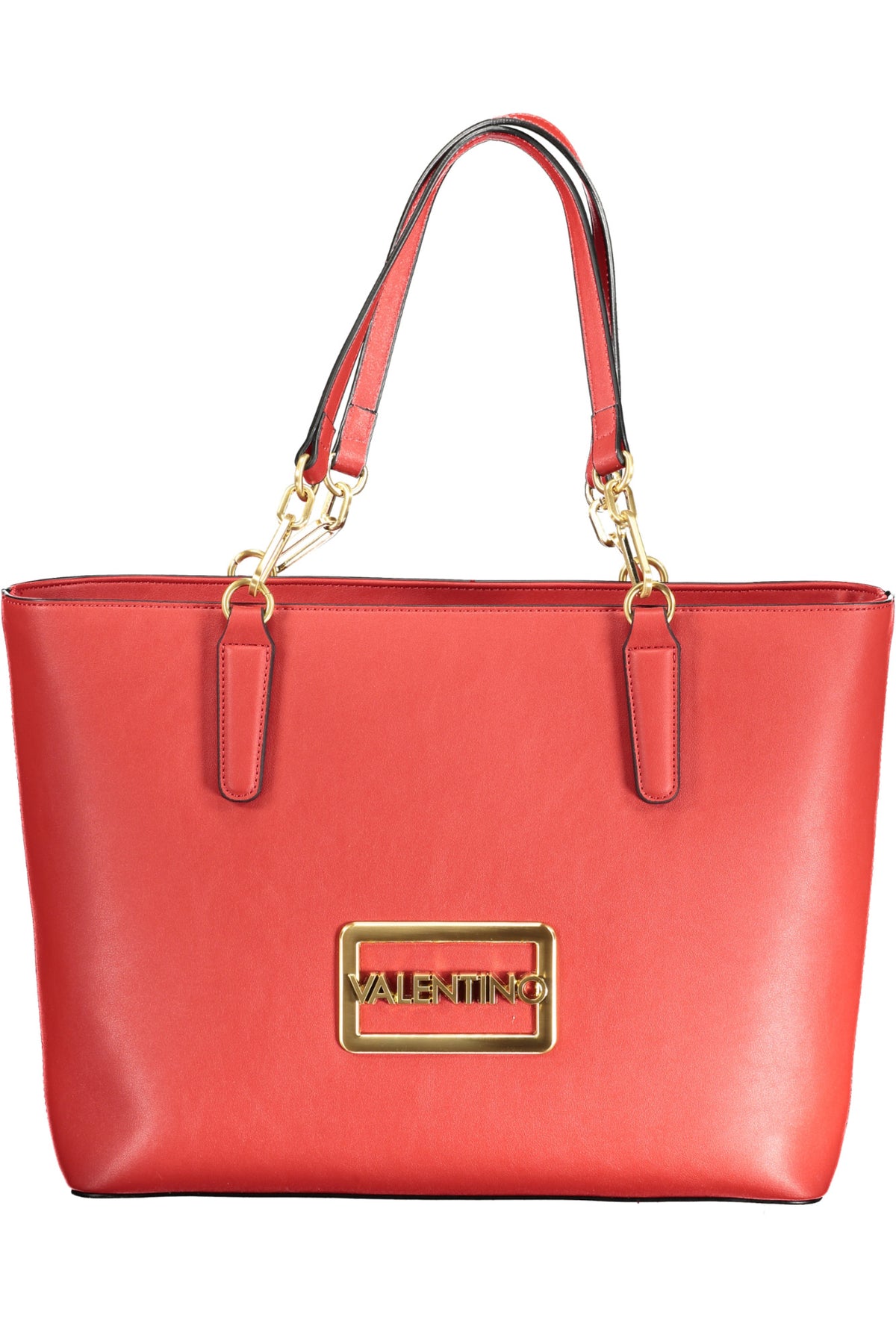 Red Valentino women's bag, elegant leather borse with gold accents, featuring a structured design and top handle.