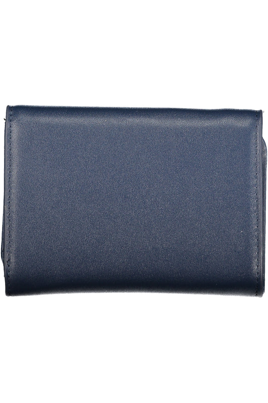 Blue Valentino women's wallet featuring a sleek design, with the Valentino logo visible on the front.