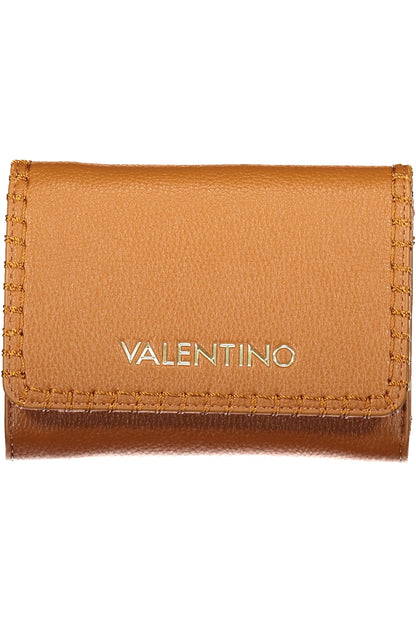Brown Valentino women's wallet with sleek leather design, featuring multiple card slots and a compact, stylish look.