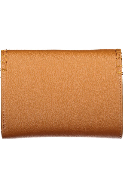 Brown Valentino women's wallet with sleek design, featuring multiple card slots and a zip coin compartment.