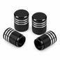 Set of four Tesla wheel valve stem caps for Model 3, Y, S, X 2017 and later, compatible Tesla wheel accessories.