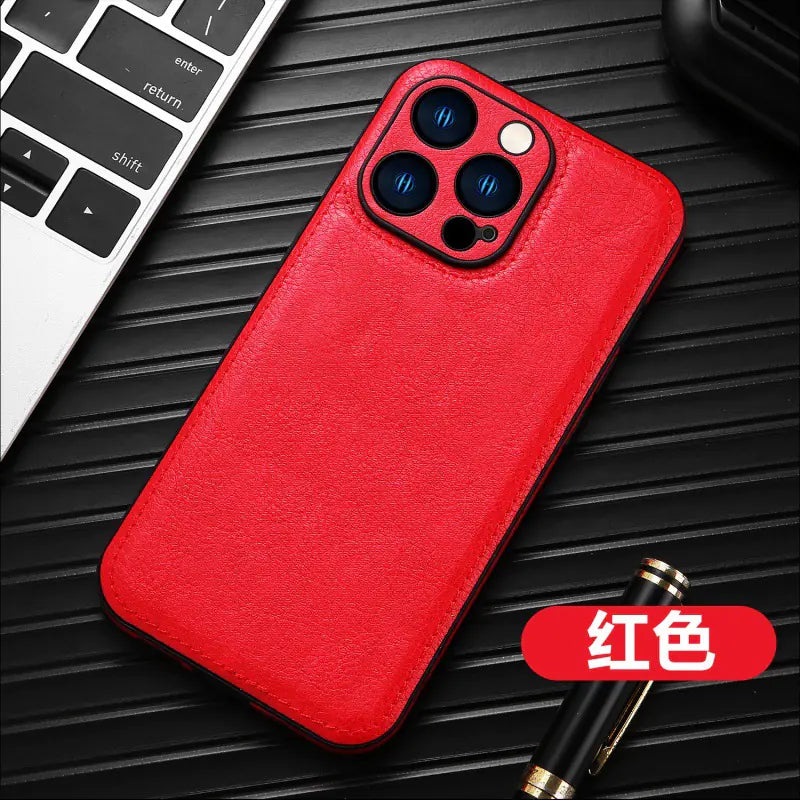 iPhone 15 Pro Max Leather Case with Retro Design