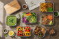 Vegin' Out low carb vegan weekly meal delivery box, with fresh plant-based meals ready for nationwide shipping.