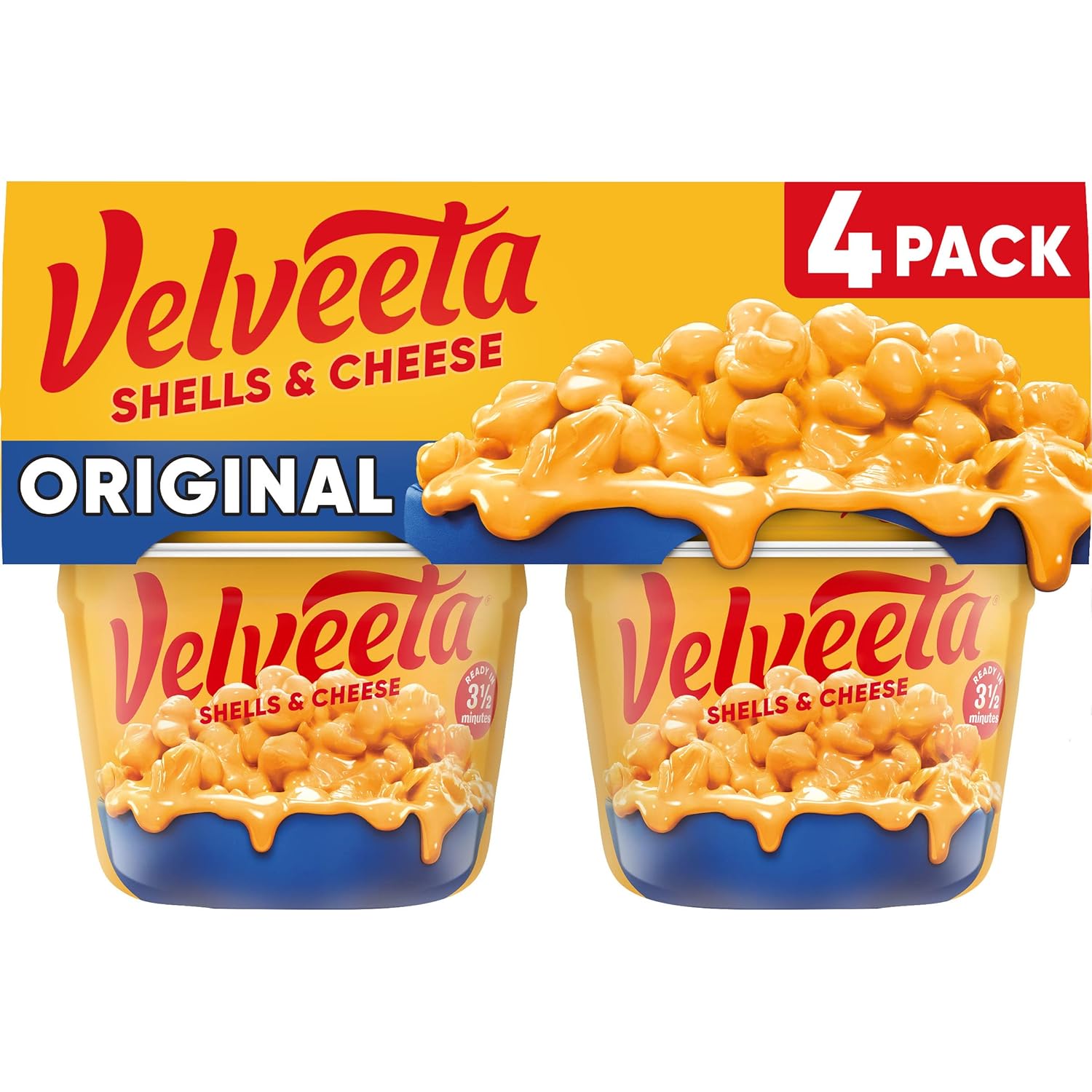 Velveeta Shells and Cheese mac and cheese cups, 8-pack, original flavor, ready-to-eat snack or dinner side