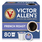 Victor Allen's Coffee Seattle Dark Roast single-serve K-Cup pods for Keurig brewers, 80-pack with rich, bold flavor.