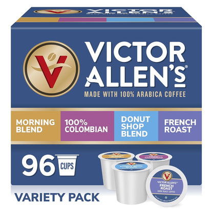 Victor Allen's Seattle Dark Roast coffee pods for Keurig K-Cup brewers, 80 single-serve coffee pods in a pack.