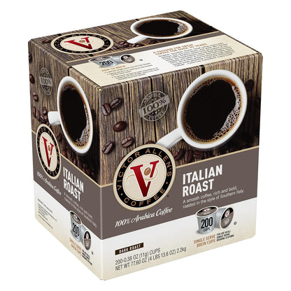 Victor Allen's Seattle Dark Roast coffee pods for Keurig K-Cup brewers, 80 single-serve dark roast coffee pods.