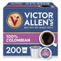 Victor Allen's Coffee Seattle Dark Roast single serve K-Cup pods for Keurig brewers, 80 count pack, rich dark flavor.